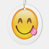 Uitgestoken tong - Emoji Keramisch Ornament (Links)