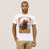 Uitgestorven Beer van Californië onder klaprozen T-shirt (Voorkant volledig)
