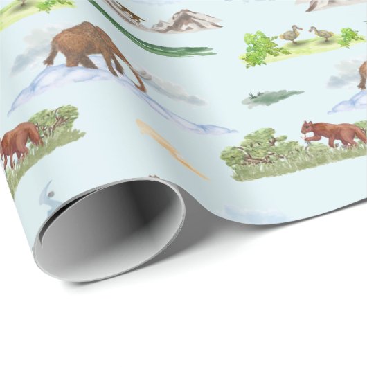 Uitgestorven dier toile cadeaupapier (Rol Hoek)