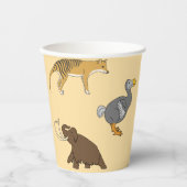 Uitgestorven dieren  papieren bekers (Voorkant)