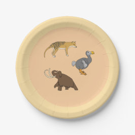 Uitgestorven dieren papieren bordje