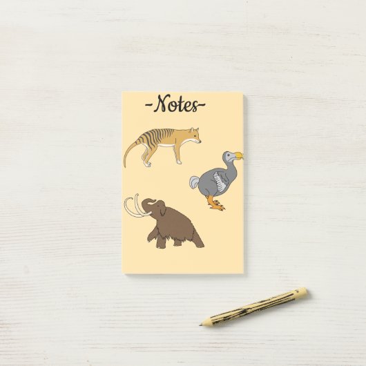 Uitgestorven dieren  post-it® notes (Op bureau)