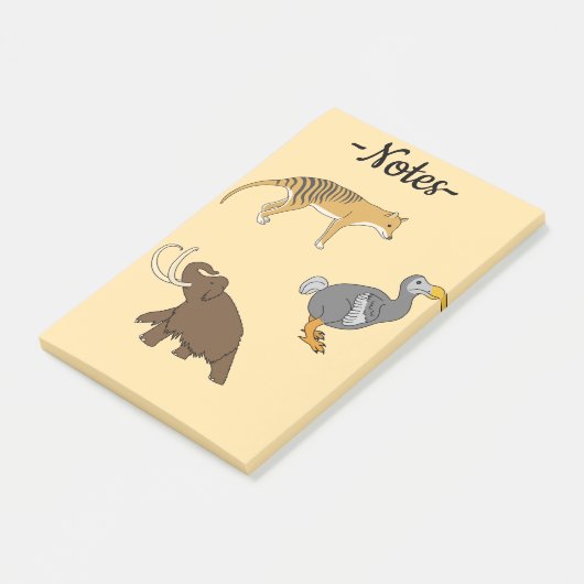Uitgestorven dieren post-it® notes (Schuin)