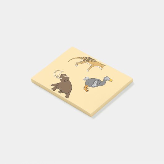 Uitgestorven dieren post-it® notes (Schuin)