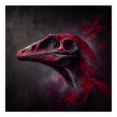 Uitgestorven dinosauruskop perfect poster (Voorkant)