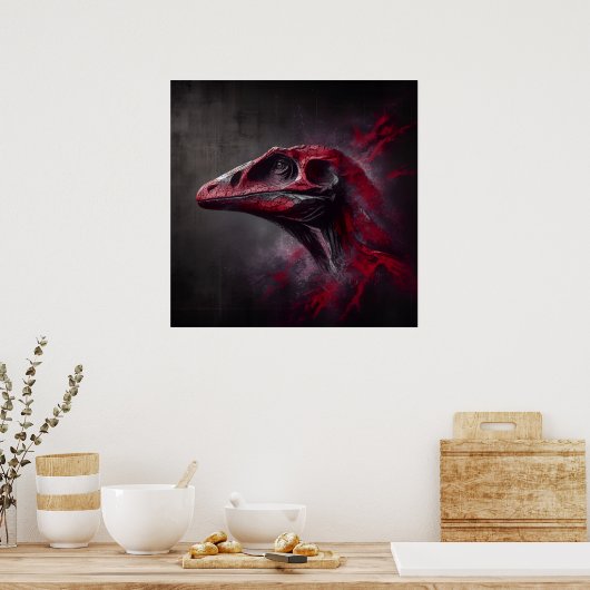 Uitgestorven dinosauruskop poster (Keuken)