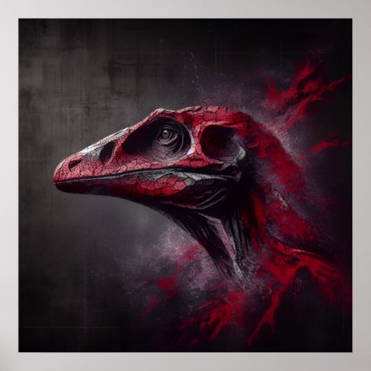 Uitgestorven dinosauruskop poster (Voorkant)