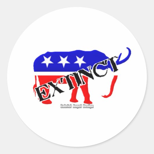 uitgestorven Republikein Ronde Sticker (Voorkant)