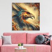 Uitgestorven Vogelkop - Abstract kunstwerk Canvas Afdruk (Insitu (Woonkamer))