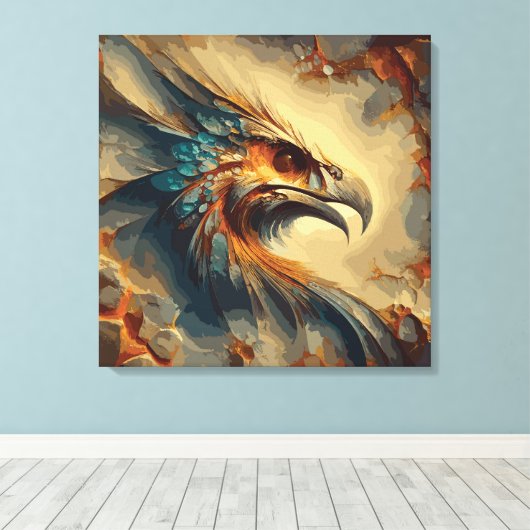 Uitgestorven Vogelkop - Abstract kunstwerk Canvas Afdruk (Insitu (Houten vloer))