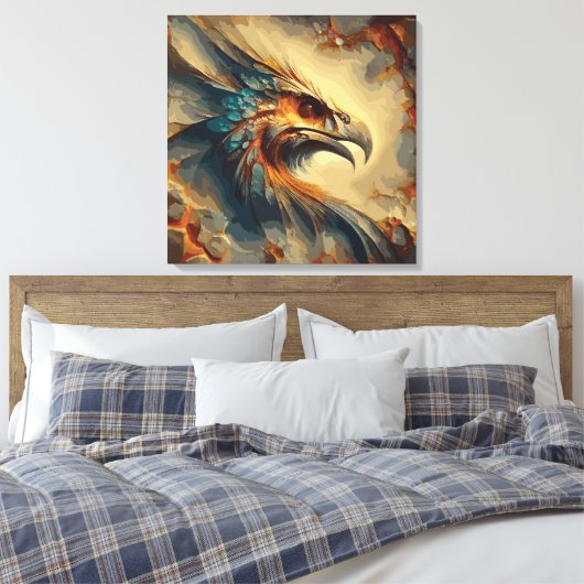 Uitgestorven Vogelkop - Abstract kunstwerk Canvas Afdruk (Insitu (Slaapkamer))