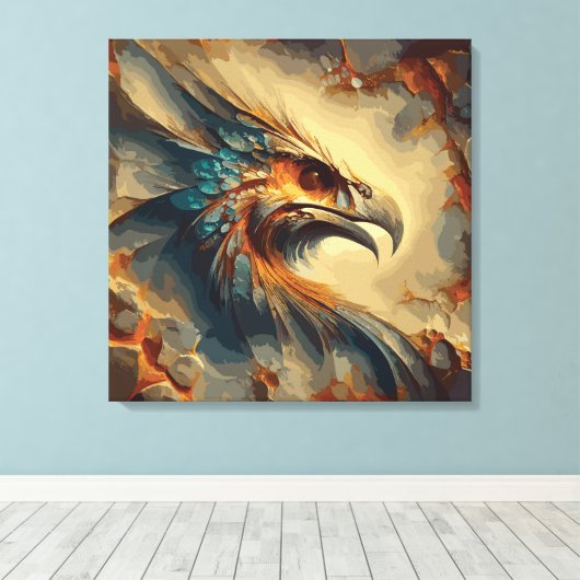 Uitgestorven Vogelkop - Abstract kunstwerk Canvas Afdruk (Insitu (Houten vloer))