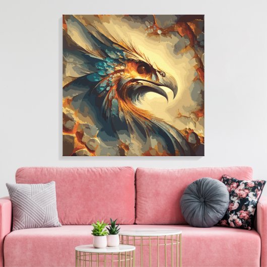 Uitgestorven Vogelkop - Abstract kunstwerk Canvas Afdruk (Insitu (Woonkamer))