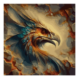 Uitgestorven Vogelkop - Abstract kunstwerk Perfect Poster