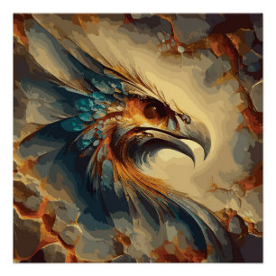 Uitgestorven Vogelkop - Abstract kunstwerk Perfect Poster