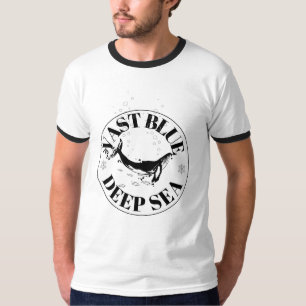 Uitgestrekt Blauw Diepzee Walvis Oceaan T-shirt