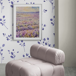 Uitgestrekt lavendelveld foto afdruk