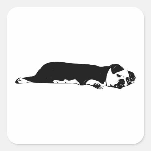 Uitgestrekte Bulldog-Sticker Vierkante Sticker (Voorkant)