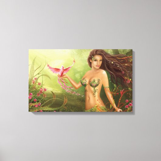 Uitgestrekte Canvas "Bird of Paradise" Afdruk (Voorkant)