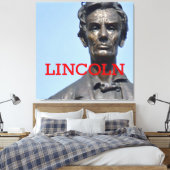 Uitgestrekte Canvas Print van President Lincoln (Insitu (Slaapkamer))