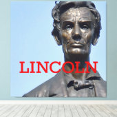 Uitgestrekte Canvas Print van President Lincoln (Insitu (Houten vloer))