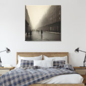 Uitgestrekte canvasprint - Victoriaans straat in L Canvas Afdruk (Insitu (Slaapkamer))