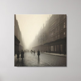 Uitgestrekte canvasprint - Victoriaans straat in L Canvas Afdruk