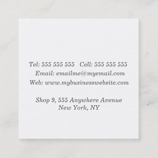 Uitgeverij abstract Art Collage Writer Square Afsprakenkaartje (Achterkant)