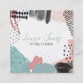 Uitgeverij abstract Art Collage Writer Square Afsprakenkaartje (Voorkant)