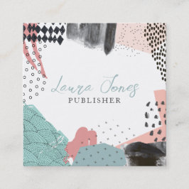 Uitgeverij abstract Art Collage Writer Square Afsprakenkaartje