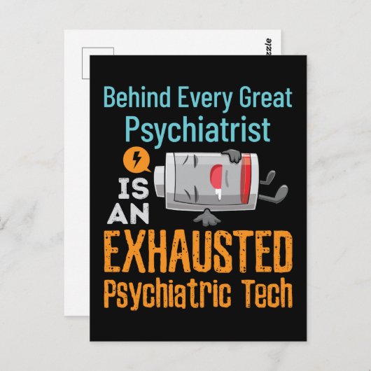 UITGEVOERDE Psychiatrische Tech Funny Psych-techni Briefkaart (Voorkant / Achterkant)