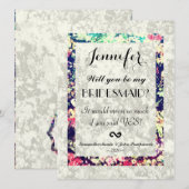 Uitgewassen & Meerkleurige Elegant Floral Collage Kaart (Voorkant / Achterkant)