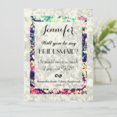 Uitgewassen & Meerkleurige Elegant Floral Collage Kaart (Staand voorkant)