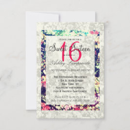 Uitgewassen & Multicolor Elegante Bloemen Collage Kaart