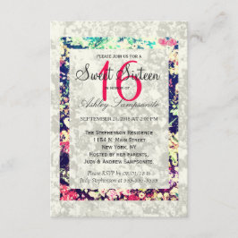 Uitgewassen & Multicolor Elegante Bloemen Collage Kaart