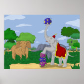Uitgeworpen Circus Elephant Cartoon Poster Afdrukk (Voorkant)