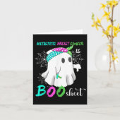 Uitgezaaide Borstkanker Is Boo Blad Halloween Co Kaart (Gele Bloem)