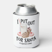 Uitgezet voor de kerstman komt hij altijd grappig  blikjeskoeler (Blikje Voorkant)