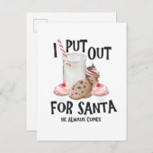 Uitgezet voor de kerstman komt hij altijd grappig  uitnodiging briefkaart (Voorkant / Achterkant)