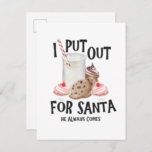 Uitgezet voor de kerstman komt hij altijd grappig  uitnodiging briefkaart (Voorkant / Achterkant)