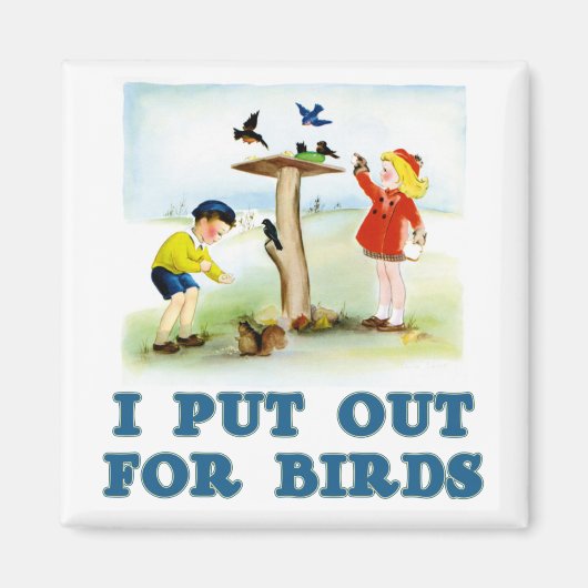 Uitgezet voor vogels (kinderen) magneet (Voorkant)