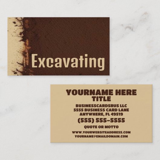 uitgraven visitekaartje (Voorkant / Achterkant)