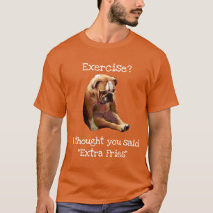 "Uitgraving?... Fries" Sad English Bulldog 2 T-shirt