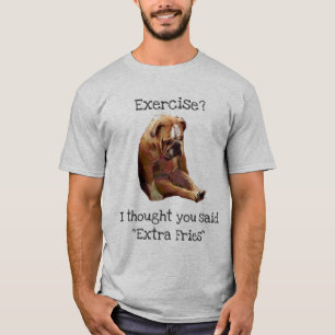 "Uitgraving?... Fries" Sad English Bulldog 3 T-shirt