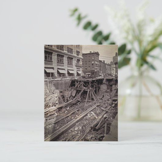 Uitgraving in ondergrondse vaarrichting, zevende j briefkaart (Staand voorkant)