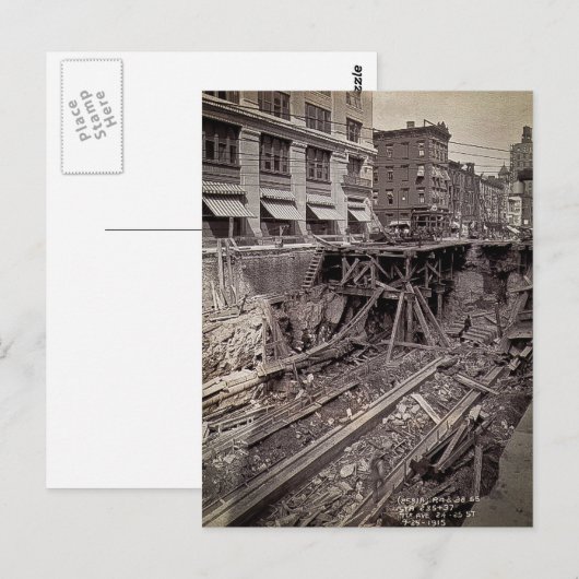 Uitgraving in ondergrondse vaarrichting, zevende j briefkaart (Voorkant / Achterkant)