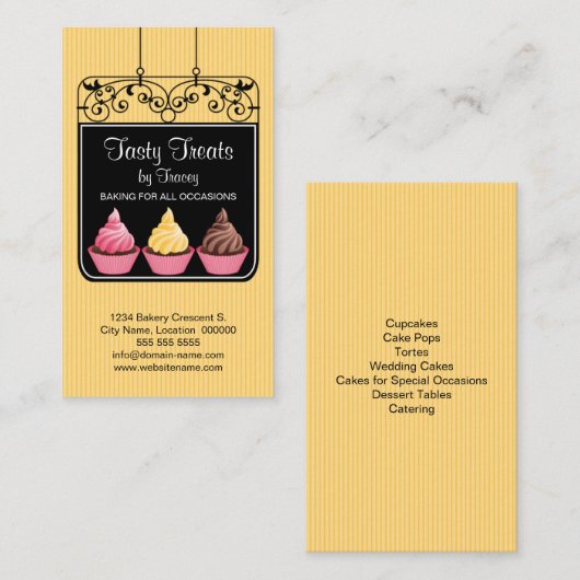 Uithangbord van Cupcake Bakkerij Visitekaartje (Voorkant / Achterkant)