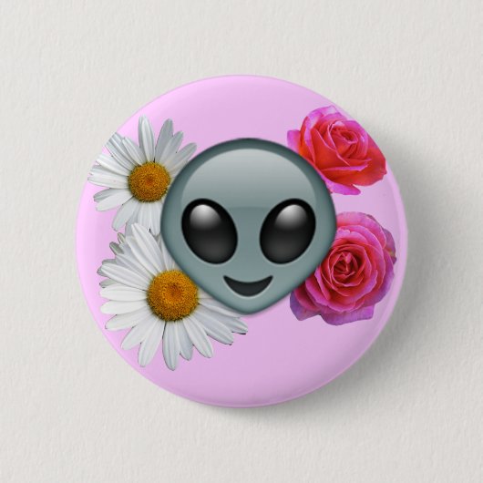 uitheemse emoji-knop ronde button 5,7 cm (Voorkant)