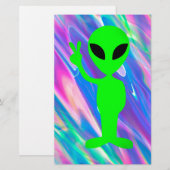 uitheemse hologram briefpapier (Voorkant / Achterkant)