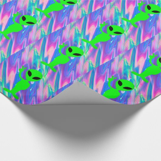 uitheemse hologram cadeaupapier (Hoek)